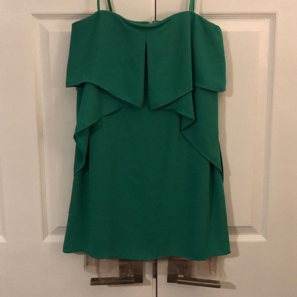 BCBG green strapless dress